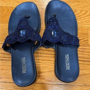 Kenneth Cole Reaction Navy Beaded Sandals